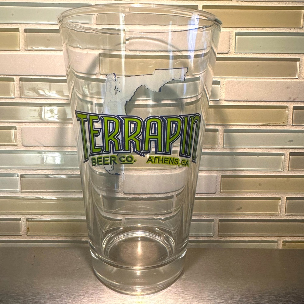 Terrapin Beer Co pint glass - Florida state logo